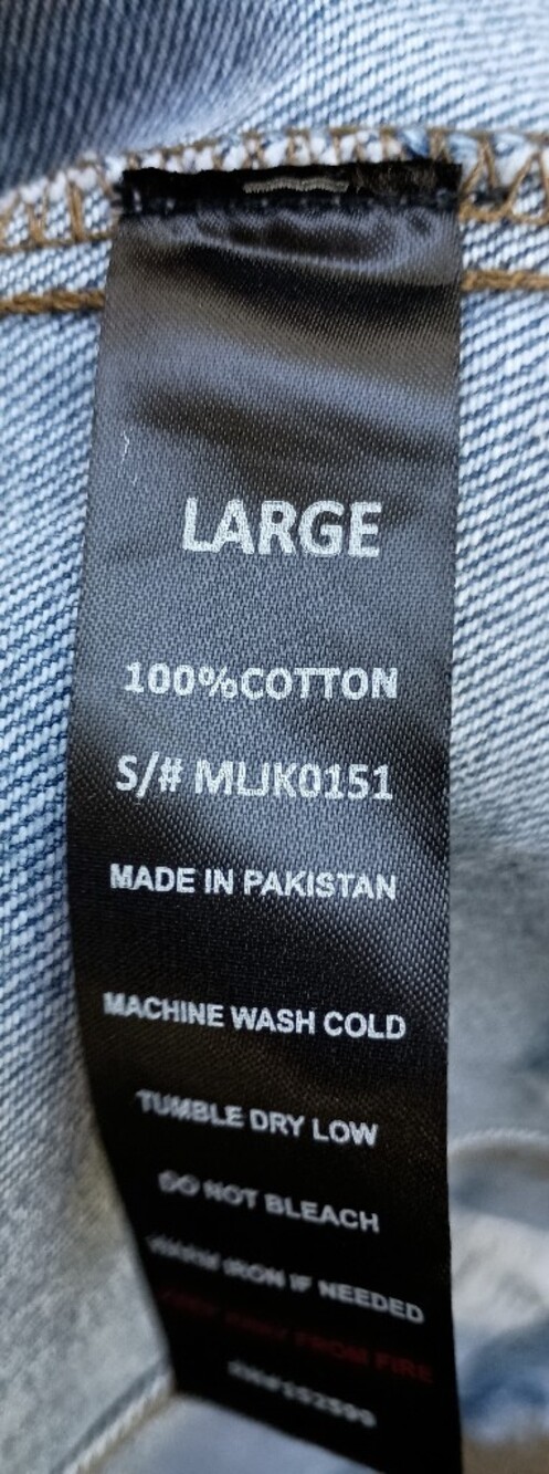 Muse Looks 100% Cotton Distressed Long Blue Denim Jacket - Women Jeans_Large - Picture 8 of 8